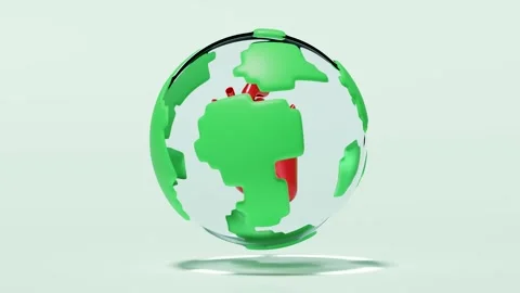 3d realistic human heart in globe isolated on green background. health love.. Stock Footage 303740666