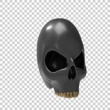 3d Realistic human skull Isolated on transparent Background Stock Illustration