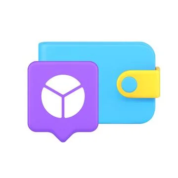 3d Realistic Icon Of Blue Folder With Yellow Clip And Purple Pie Chart For .. Stock Illustration