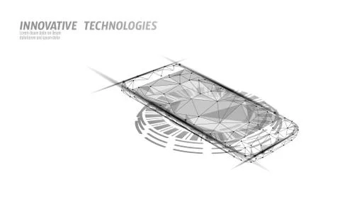 3D realistic inductive charging pad. Smartphone wireless cordless change power Stock Illustration