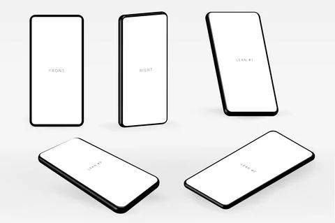 3D Realistic Isolated Mobile Screen Vector Template Stock Illustration