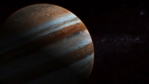 3d Realistic Jupiter planet view star space Stock Footage 221906222