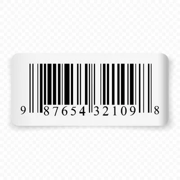 3d realistic label with barcode for your design Stock Illustration