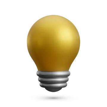 3d realistic light bulb icon.Vector illustration. Illustrazione stock
