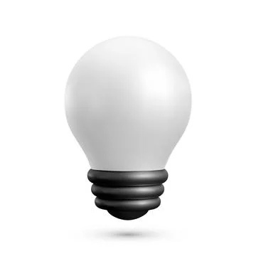 3d realistic light bulb icon.Vector illustration. Stock Illustration
