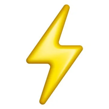 3d Realistic Lightning bolt isolated on white background. Vector illustration Stock Illustration