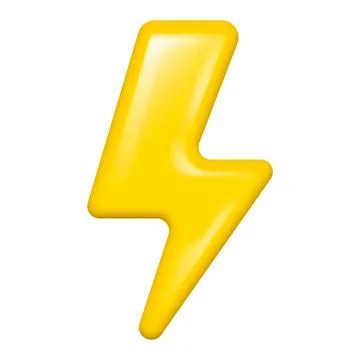 3d Realistic Lightning bolt isolated on white background. Vector illustration Stock Illustration