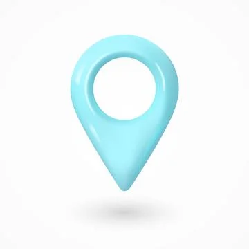 3D realistic location blue map pin gps pointer markers vector illustration .. Stock Illustration