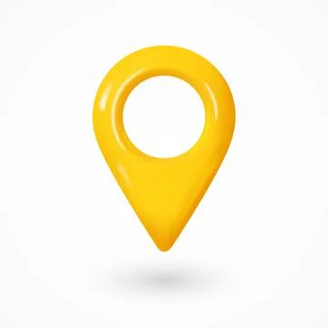 3D realistic location yellow map pin gps pointer markers vector illustratio.. Stock Illustration