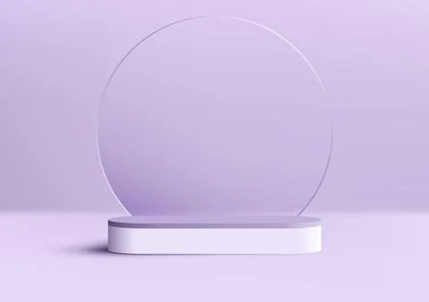 3D realistic luxury empty purple and white podium pedestal stand on purple .. Stock Illustration