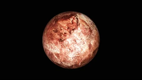 3d realistic Makemake spinning black background Vidéo 162058387