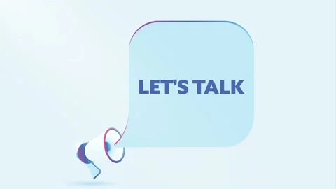 3d realistic megaphone with let's talk speech bubble. Loudspeaker. Banner for Stock Footage 226796458