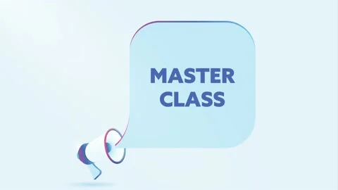3d realistic megaphone with master class, speech bubble. Loudspeaker. Banner for Stock Footage 226797750