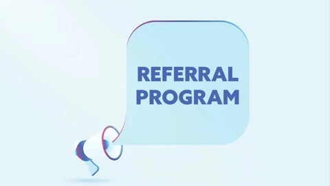 3d realistic megaphone with referral program, speech bubble. Loudspeaker. Banner Stock Footage 226798845