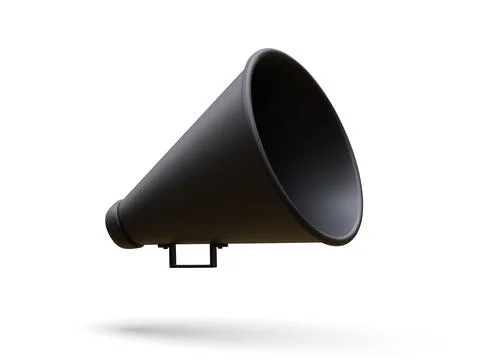 3d realistic megaphone with shadow isolated on light background. Vector illus Stock-Illustration