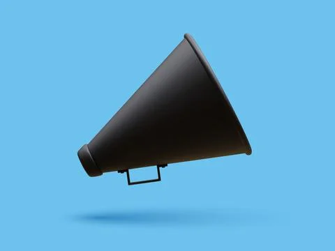 3d realistic megaphone with shadow isolated on light background. Vector illus Illustrazione stock