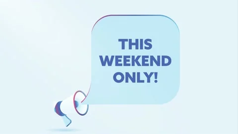 3d realistic megaphone with this weekend only, speech bubble. Loudspeaker Stock Footage 226798552