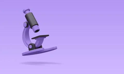 3d realistic microscope isolated on light background. Science, pharmaceutical Stock-Illustration