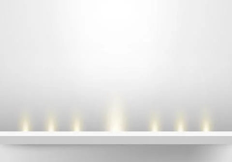 3D realistic minimal scene empty background white floor stage with spotlight Stock Illustration