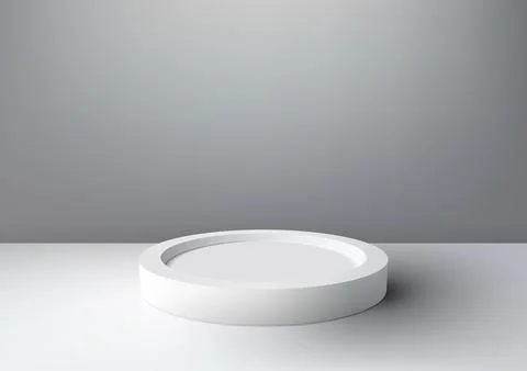 3D realistic mockup display empty white podium platform display on minimal .. Stock Illustration