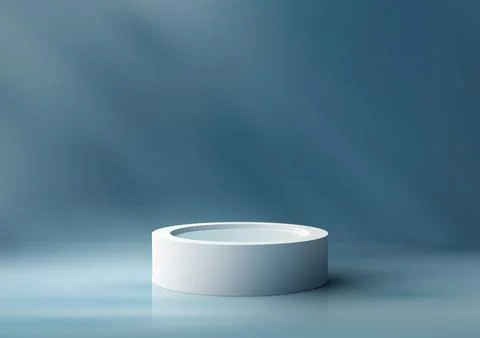 3D realistic mockup display empty white podium platform display on minimal .. Stock Illustration