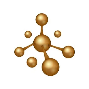 3D realistic Molecule icon. Dna sign. biotechnology logo. Vector illustration Stock Illustration