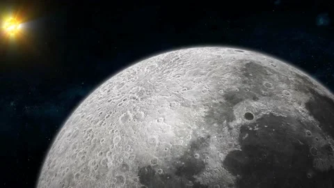 3d realistic Moon sun on space Stock Footage 221902883