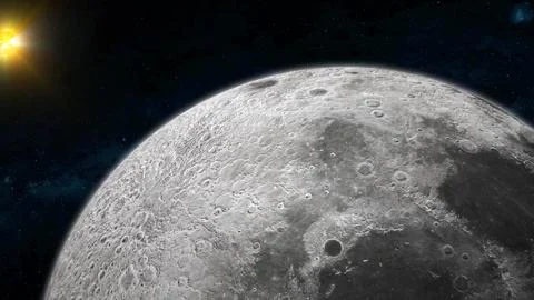 3d realistic Moon sun on space Stock Photos