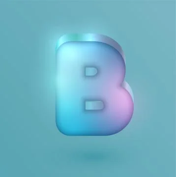 3D realistic neon character, vector Stock Illustration
