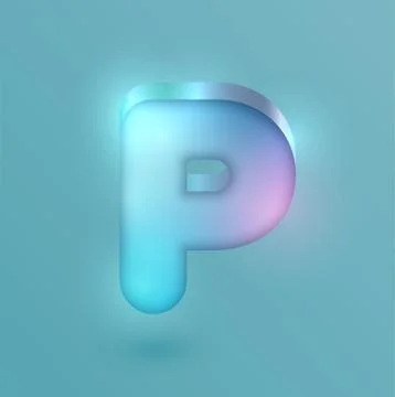 3D realistic neon character, vector Illustrazione stock
