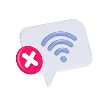 3d realistic NO wireless connection sharing network design isolated on Stock Illustration