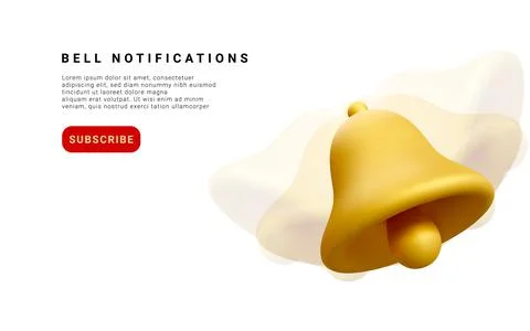 3d realistic notification bell . Vector illustration. Stock-Illustration