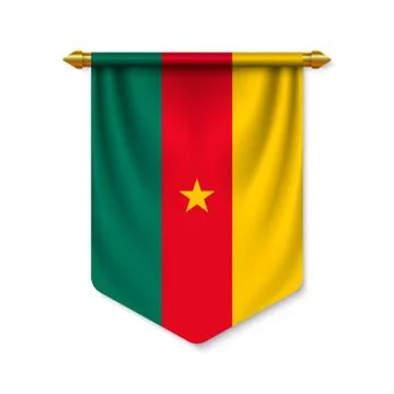 3d realistic pennant with flag Stock-Illustration
