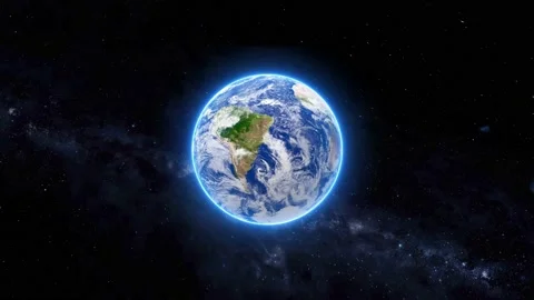 3d realistic planet. Beautiful green 3d earth on space. Stock Footage