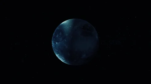 3d Realistic Pluto Celestial Body Against Starry Sky Stock Footage 318107637