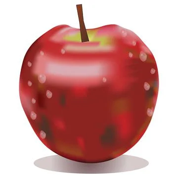3D Realistic Red Apple Fruit Vector Illustration Stock Illustration