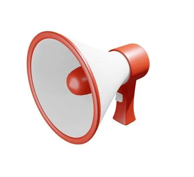 3d realistic render red megaphone, loudspeaker Stock Illustration
