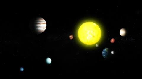 3d realistic rotating planets, Animated of the solar system with planets or.. Stock Footage 317856828