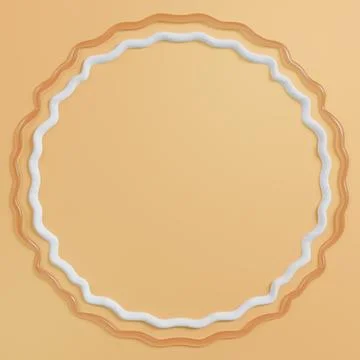 3D realistic round frame made of glue jelly and chalk (gypsum) Stock Illustration