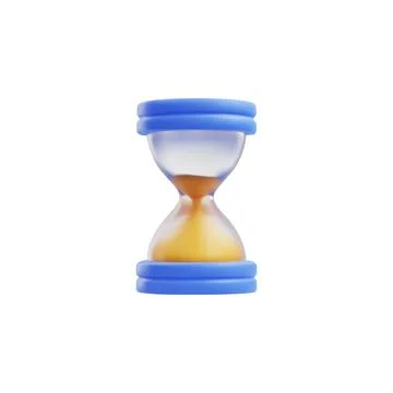 3d realistic sandclock vector illustration, hourglass with sand running inside イラスト素材