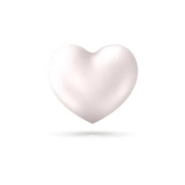 3D Realistic Silver Heart shape with shadow. Sparkling Saint Valentines holidays Stock Illustration