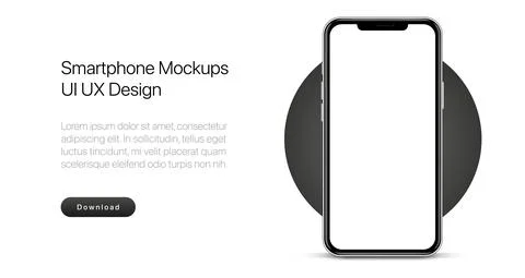 3D realistic smartphone mockup with blank editable screen. Stock Illustration