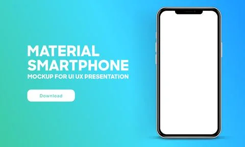 3D realistic smartphone mockup with blank editable screen. Stock Illustration