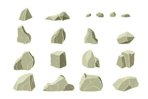 3D realistic stone collection. Illustrazione stock