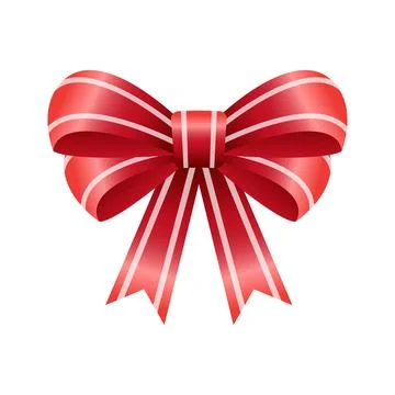 3D realistic style gradient red flower ribbon cartoon illustration Illustrazione stock