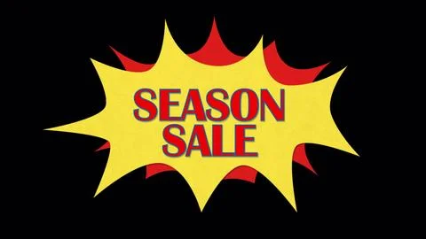 3d realistic style icon with text Season Sale on black background. Marketing Illustrazione stock