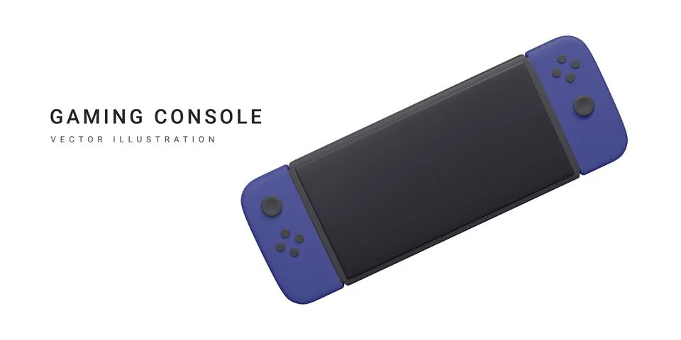 3d realistic switch button gaming console isolated on light background. Video Illustrazione stock