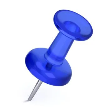 3D Realistic Thumbtack - Blue Stock Illustration