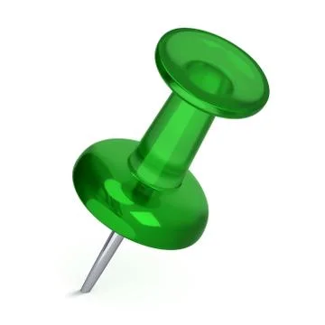 3D Realistic Thumbtack - Green Stock Illustration