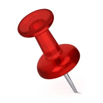 3D Realistic Thumbtack - Red Stock Illustration